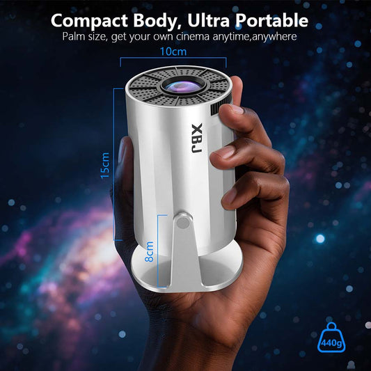 XBJ Super Mini Projector - Portable 4K 1080P Projector with WIFI 6 & Bluetooth, Built-in Android 11 App, 300 ANSI, Auto Keystone Correction - Perfect Christmas Gift for Laptop/PC/Smartphone Users