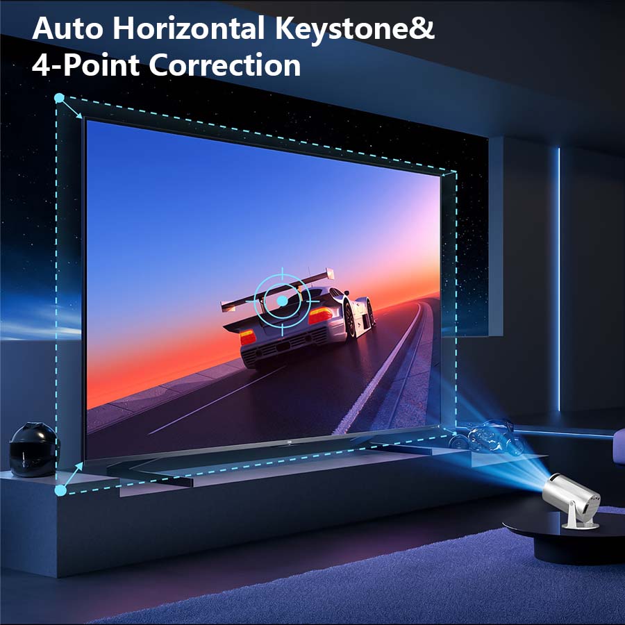 XBJ Super Mini Projector with WIFI 6 and Bluetooth - Portable 4K 1080P Supported Projector with Built-in App, Android 11, 350 ANSI, Auto Keystone Correction - Perfect Christmas Gift for Laptop, PC, and Smartphone Users